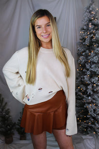 Distressed Bell Sleeve Cream Sweater - Shop Kendry Collection Boutique