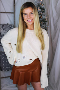 Distressed Bell Sleeve Cream Sweater - Shop Kendry Collection Boutique