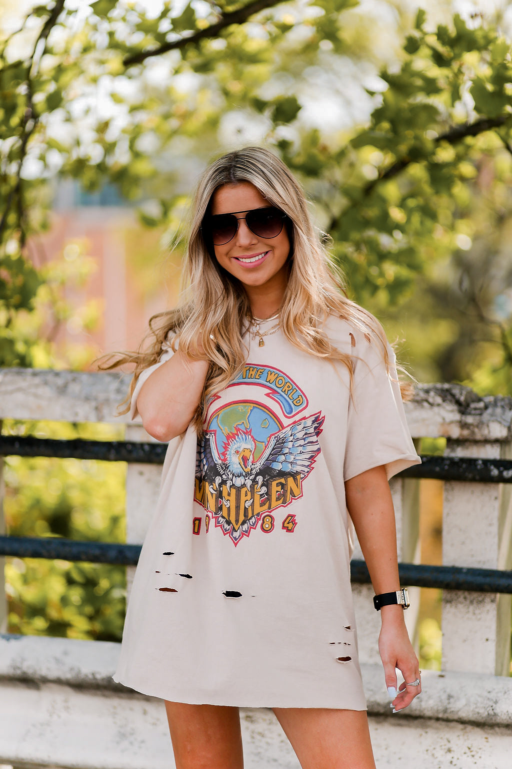 Distressed band tee best sale dress
