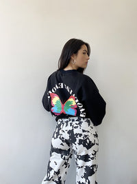 Black Evolving Butterfly Crewneck Sweatshirt