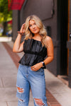 Faux Leather Ruffle Tube Top - Shop Kendry Collection Boutique