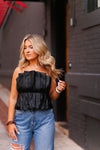 Faux Leather Ruffle Tube Top - Shop Kendry Collection Boutique