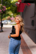 Faux Leather Ruffle Tube Top - Shop Kendry Collection Boutique