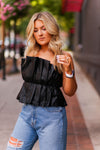 Faux Leather Ruffle Tube Top - Shop Kendry Collection Boutique
