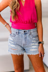 Finn High Rise Distressed Denim Shorts - Shop Kendry Collection Boutique