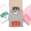 White And Green Flame Burns Crewneck Sweatshirt