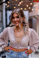 Floral Deep V Long Sleeve Blouse - Shop Kendry Collection Boutique