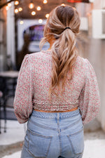 Floral Deep V Long Sleeve Blouse - Shop Kendry Collection Boutique