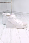 Freya White Studded High Top Sneaker- Kendry Collection Boutique