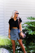 Front Zipper Medium Wash Denim Skort - Shop Kendry Collection Boutique