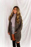 Fuzzy Charcoal Knit Cardigan - Shop Kendry Collection Boutique