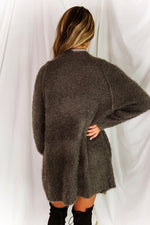 Fuzzy Charcoal Knit Cardigan - Shop Kendry Collection Boutique
