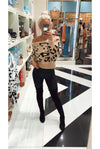 Fuzzy Leopard Bubble Sleeve Crop Sweater - Kendry Collection Boutique