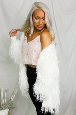 Fuzzy Pink Cropped Tank With Silver Stars- Kendry Collection Boutique