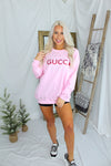 GC Pink Cropped Holiday Sweatshirt