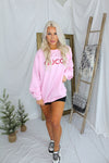 GC Pink Cropped Holiday Sweatshirt