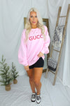 GC Pink Cropped Holiday Sweatshirt