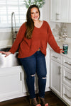 Ginger Oversized V-Neck Knit Sweater