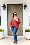 Ginger Oversized V-Neck Knit Sweater