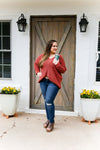 Ginger Oversized V-Neck Knit Sweater