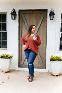 Ginger Oversized V-Neck Knit Sweater