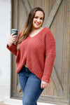 Ginger Oversized V-Neck Knit Sweater