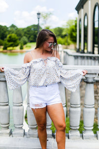 Gold Off The Shoulder Long Sleeve Top- Shop Kendry Collection Boutique