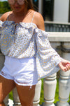 Gold Off The Shoulder Long Sleeve Top- Shop Kendry Collection Boutique