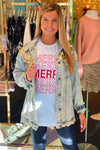 Rose Gold Sequin Distressed Denim Jacket