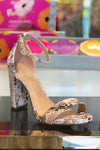 Gold Snakeskin Block Heeled Sandal - Shop Shoes Online At Kendry Collection Boutique
