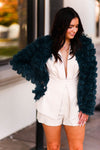 Green Bell Sleeve Furry Crop Jacket - Shop Kendry Collection Boutique