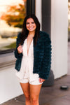 Green Bell Sleeve Furry Crop Jacket - Shop Kendry Collection Boutique