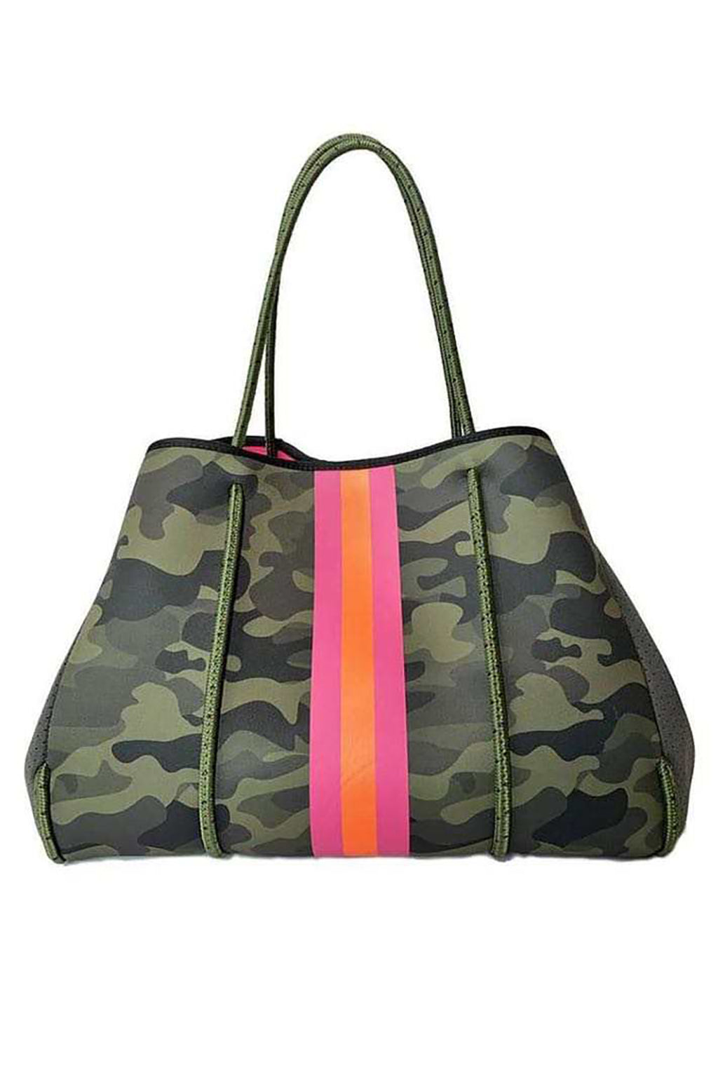 Neoprene Green Camo and Pink Tote Bag