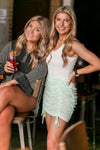 Green Floral Ruched Mini Skirt - Shop Kendry Collection Boutique