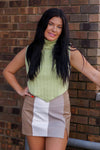 Green Mock Neck Sleeveless Sweater - Kendry Collection Boutique