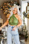 Green Satin Halter Neck Top - Shop Kendry Collection Boutique