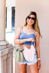 Sage Green Spaghetti Strap Cropped Tank - Kendry Collection Boutique