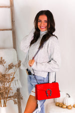 Heather Grey Ribbed Knit Sweater - Kendry Collection boutique