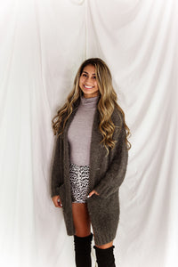 Grey Sleeveless Turtleneck Bodysuit
