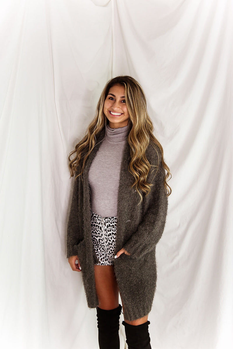 Grey Sleeveless Turtleneck Bodysuit