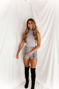 Grey Sleeveless Turtleneck Bodysuit - Shop Kendry Collection Boutique