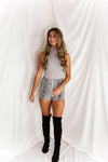 Grey Sleeveless Turtleneck Bodysuit