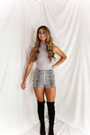 Grey Sleeveless Turtleneck Bodysuit