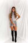 Grey Sleeveless Turtleneck Bodysuit