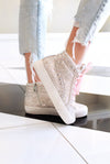 Hailey Vintage Havana Silver Stripe Glitter High Top Sneaker - Shop Kendry Collection Boutique