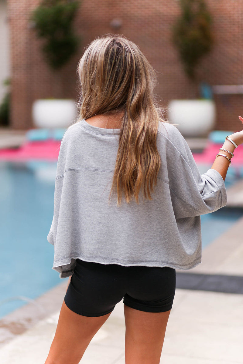 Heather Grey Short Sleeve Basic Top - Kendry Collection Boutique