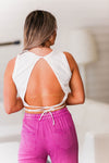 White Back Tie Cropped Tank Top - Shop Kendry Collection Boutique