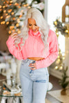 Hot Pink Cropped Turtle Neck Sweater - Shop Kendry Collection Boutique