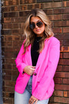 Hot Pink Leopard Print Lined Blazer Jacket - Shop Kendry Collection Boutique