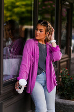 Hot Pink Mineral Wash Button Down - Kendry Collection Boutique